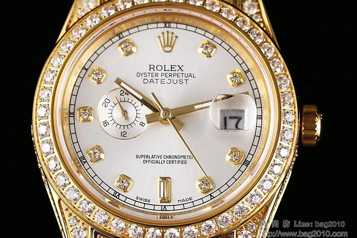 ROLEX勞力士 特別推薦新款 勞力士滿天星鑲鑽系列 電鍍18K金土豪金 純手工四爪鑲鑽 全自動機械表 高檔男表  wssb4599